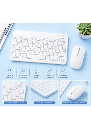 Klavye & Mouse Seti Akıllı Cihazlar İçin Mükemmel Uyum Windows Android Apple Uyumlu iOS Diğer
