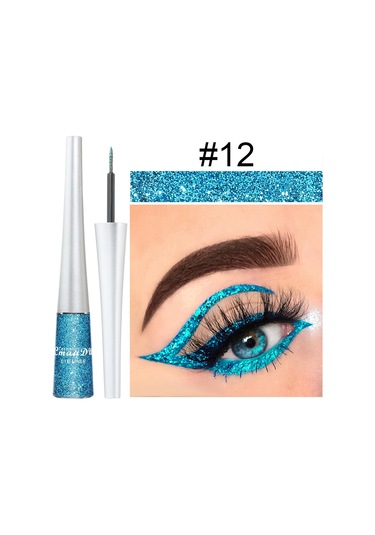 1 Adet Renkli Eyeliner Uzun Ömürlü Su Geçirmez Solmayan, Başlangıç Dostu Sahne 12 Tam Boyut Dark Topaz