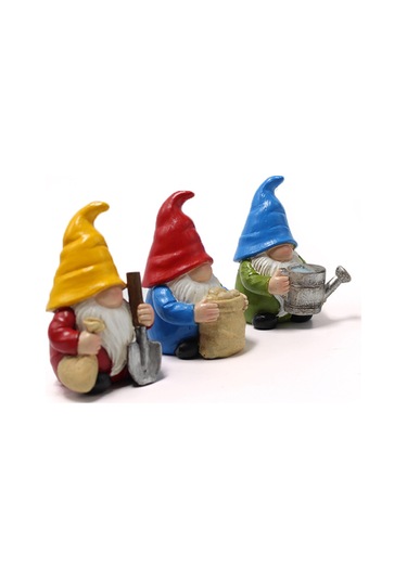 Yunboo Sentez Reçine Cüceler, El Yapımı Bahçe Dekorasyonu, Su Geçirmez Bahçe Ve Balkon Ornamenti, 3 Adet Set