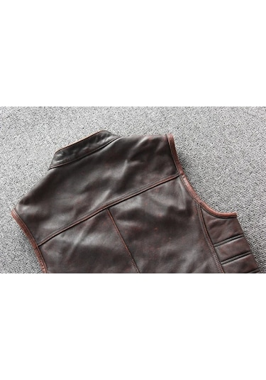 Motorcu Yelek Eskitme Hakiki Deri