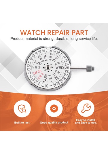 Xurunkeji Miyota Gm02 Gm00 Hareketi İçin 065-543 Gövdeli 3 İbreli Tarih 3 Metal Kuvars Saat Hareketi Yedek Parçaları Siyah
