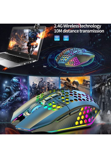 Kablosuz Oyun Faresi Kolayca Şarj Edilebilen 8 Düğmeli Usb Fare Masaüstüne Dönüş Düğmesi 3 Ayarlanabilir Dpı Seviyesi Bilgisayar Pc İçin 4 Mod