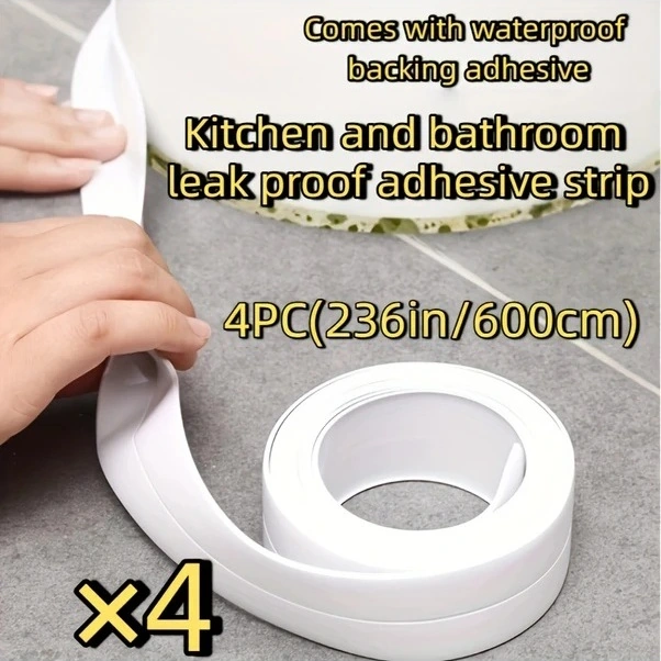 Trendooze Sunshine022 2 Rulo 39.37in Tuvalet Dolgu Şeridi - Kendinden Yapışkanlı Su Yalıtım Bandı Mutfak