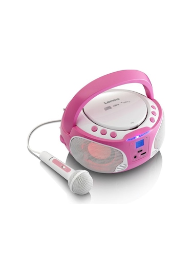 Lenco Scd650Pk Taşınabilir Müzik Seti Karaoke Radyo Cd Çalar Mp3