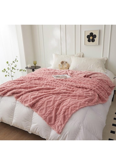 Sarı Kalın Kış Battaniye Atmak Yumuşak Sıcak Yün Battaniye Yataklar İçin Ekose Taff Kaşmir Kuzu Termal Yorgan Yatak Örtüsü 100 X 150 Sarı