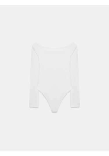 Dilvin 32661 Düğme Detaylı Bodysuit-beyaz Beyaz
