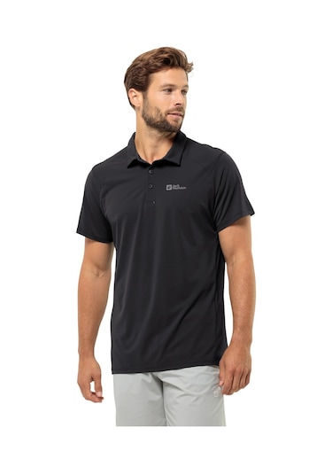 Jack Wolfskın Prelıght Traıl Polo M Black Erk Polo T-shırt 181012 001 Jack Wolfskın Prelıght Traıl Polo M Black Erk Polo T-shırt 181012 001