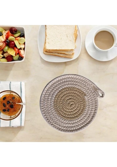 Suntek Çiftlik Evi Masa Mat Kaymaz Rustik Örgülü Yer 18cm