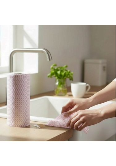 Technow Softtex 33 Yaprak Kopar Kullan Rulo Hassas Temizlik Bezi 27x30cm 2 Adet Pembe