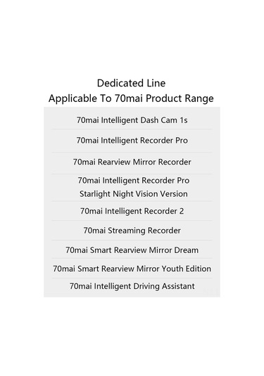 Teltree 70mai Obd Akü Koruyucu Park Monitörü Kablosu - 5v 3a, 24 Saat Sürekli Izleme, Tüm 70mai Kayıt Cihazları İçin Uyumlu