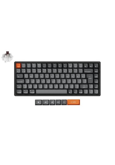 Keychron K2M-J3-TR Max %75 RGB Kahverengi Switch Kablosuz Mekanik Karbon Klavye