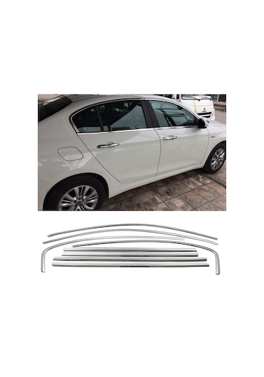 Fiat Egea Sedan Krom Cam Çerçevesi Set 2015- 8 Parça