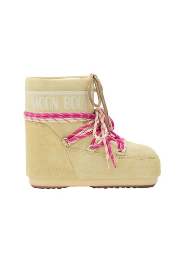 B021 Light Yellow Bot Kadın 80d1409670 Moon Boot Icon Low Suede Laces 36-41 Sarı