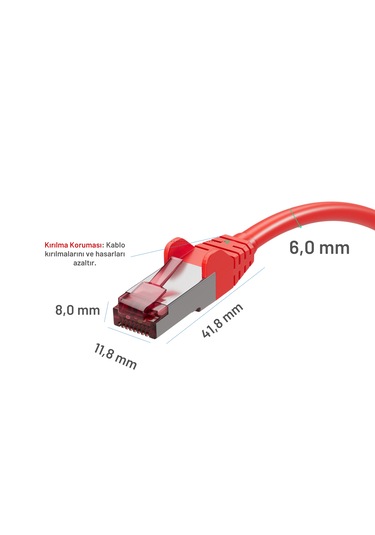 12 Adet Irenıs Cat 6a S/ftp Ethernet Data Center Kablosu, 15 Cm