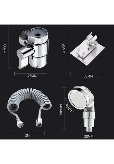 Cbtx El Tipi Geri Çekilebilir Şampuan Musluk Havzası Harici Duş Çok Renkli