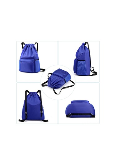 Fortunelane Mini Spor Çanta - Outdoor Antreman Ve Fitness İçin Vücut Suyu Ve Kuru Bölmeli Drawstring Sırt Çantası Göl Mavisi Mavi