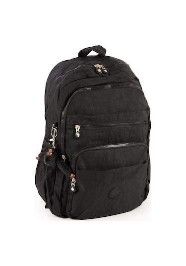 571 Krinkıl / Klinkır Su Geçirmez Hafif Çok Gözlü Spor, Seyahat, Okul, Laptop Sırt Çantası Siyah 1b Siyah