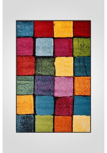 Colora Halı Koleksiyonu Yumuşak Renkli Kare Halı, Tozumaz, Modern Tasarım Ve Kolay Temizlik Multi 4