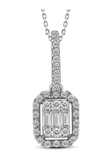 Modern Tasarım 0.25 Ct Baget Kare Tektaş Kolye