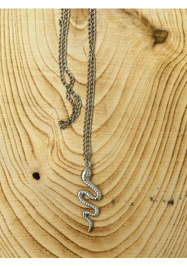 Paytak Moda Yılan Snake Hayvan Zincir Kolye Pytkznkly225 Gümüş