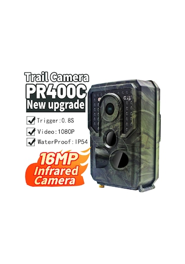 Huntercam PR400 Pro 1080P HD Kızılötesi Trail Fotokapan Kamera 0.8s 16 MP