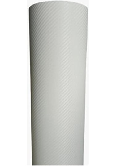 Beyaz Karbon Folyo 3d Hava Kanallı Araç Kaplama Folyosu 152cmx1m