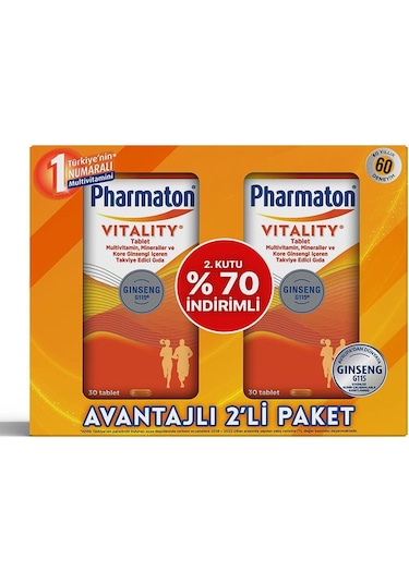 Pharmaton Vitality 30 Tablet Avantajlı 2'li Paket