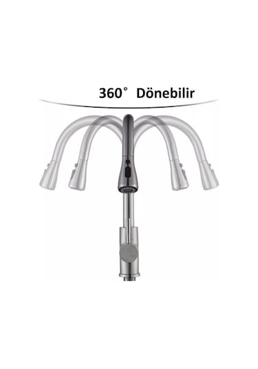 Şık Tasarım Modern Görünümlü Spiralli Eviye-mutfak Bataryası Krom