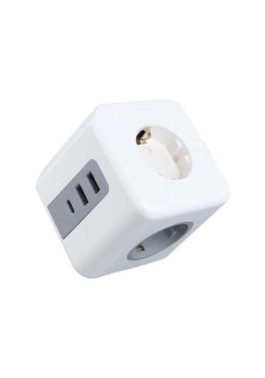 Vea Ve-23089 Beyaz Grup Priz 3'lü 2x Usb 1x Type-c Çoçuk Ve Termal Korumalı