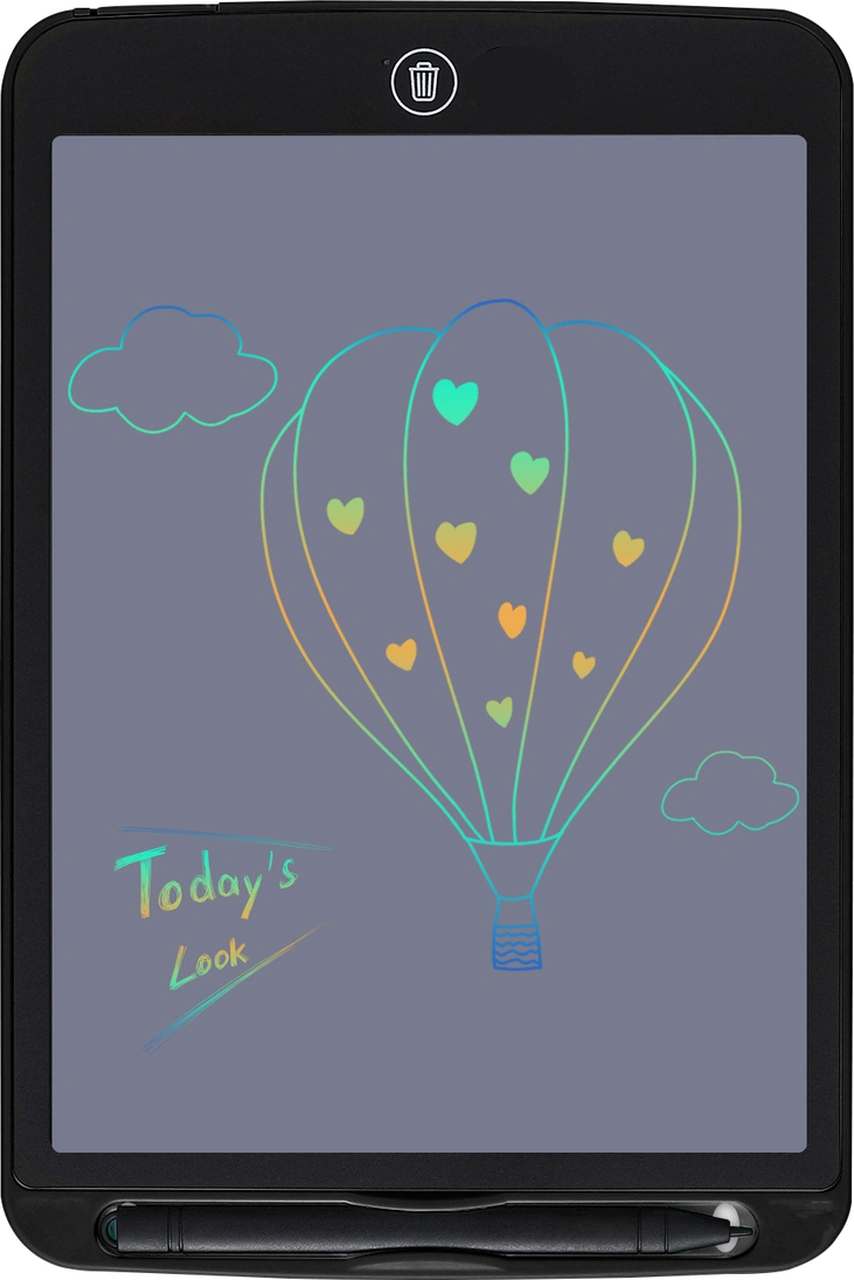 Neevoyu 10.5 İnç Renkli Lcd Çizim Tahtası - Çocuklar İçin Grafiti Ve Yazı Aleti, Tek Tuşla Silme Ve Kilit Fonksiyonu, Taşınabilir Siyah Cr2025 Pil Dahil Siyah