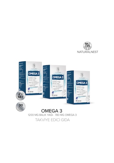 Naturalnest Omega 3 Balık Yağı 1200 Mg 60 Kapsül 3 Kutu