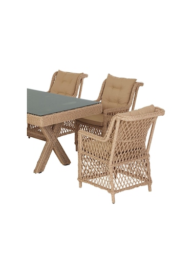 Flexy Roza Rio 100x200 Masalı Bahçe Mobilya Takımı 147 Rehome Krem