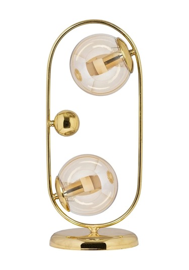 Sarı Kaplamalı Gold Camlı Masa Lambası 1 Adet