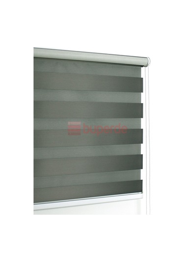 Buperde Antrasit Gri Eko Zebra Stor Perde