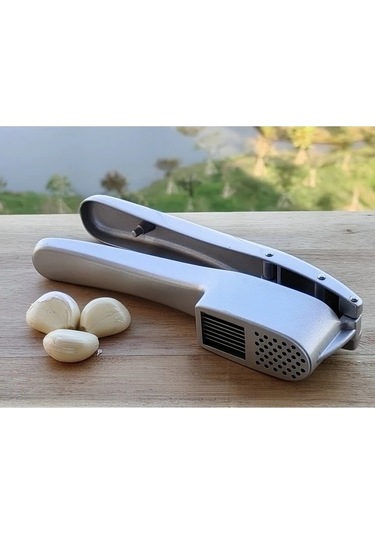 Fastbuy Sinuoshop Gümüş Sarımsak Sıkacağı, Kırıcı, Yapışmaz, Temizlenir Mutfak Aracı Gümüş