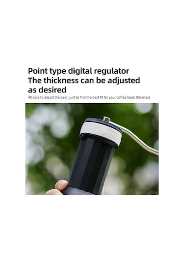 Novahub 40 Kademeli Kahve Değirmeni - Paslanmaz Çelik, Kaymaz Beyaz Beyaz