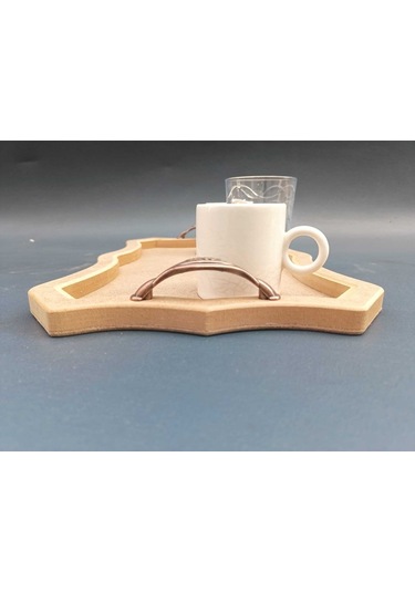 Na Neşeli Ahşap Sunum Tepsisi Dikdörtgen Desenli Metal Antik Kulplu Tepsi.orta Boy. Ham Ahşap Boyama. Ahşap Boyası Boyanabilir Ham Ahşap