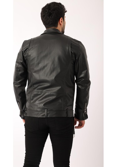 Stil Kombin Kuzey Beli Kemerli Suni Deri Ceket Bl 1261(553208203)