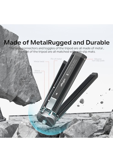 Amagisn Am11 Masaüstü Tripod Mini Seyahat Tripod Standı Metal Telefon Tripod 1/4 İnç Vida İle 2 Seviyeli Ayarlanabilir Yükseklik Gimbal Sabitleyici Selfie Çubuğu Dslr Kamera İçin Siyah