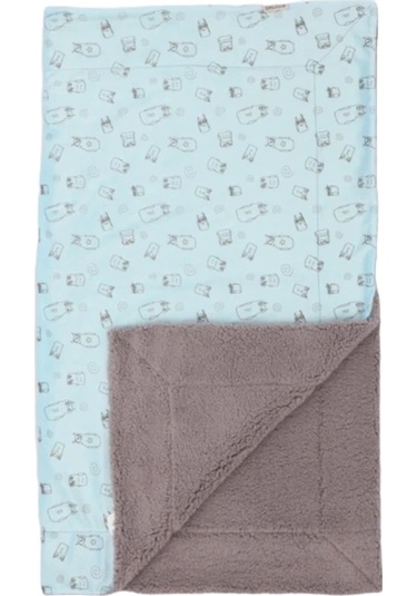 Bebitof Baykuş Desenli Battaniye 95072 Mavi Mavi