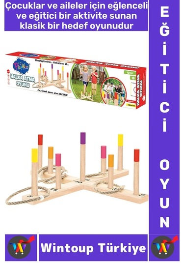 Eğlenceli El Göz Koordinasyonu Denge Odaklanma Geliştirici Aile Çocuk Eğitici Ahşap Halka Atma Oyunu