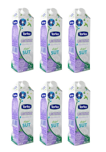 Torku Laktozsuz Yarım Yağlı Süt 1 Lt X 6 Adet