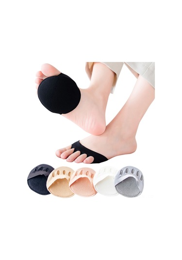 Gajeena Nefes Alabilen Ayak Pedleri - Ter Emici, Sürtünme Önleyici, Unisex, 5 Çift Paket, Pamuklu Kumaş Çok Renkli