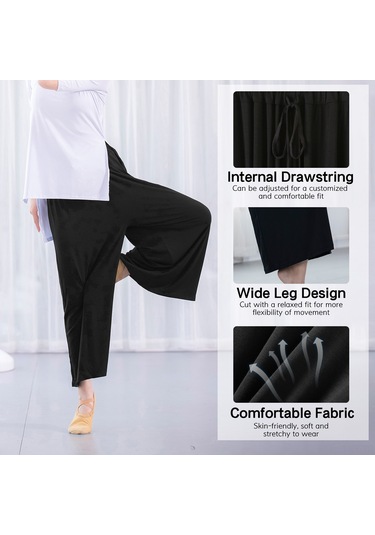 Teltree Kadın Dans Antrenman Pantolonu - Geniş Paça, Esnek Bel, Yumuşak Polyester, 92cm Uzunluk, Yeşil Yeşil K1743 Koyu Yeşil