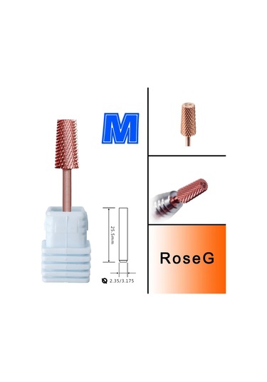 Rolinstar 6.6 Büyük Trapez Konik Namlu Altın Gümüş Tungsten Çelik Karbür Freze Kesicisi Tırnak Matkap Ucu Manikür Pedikür Açık