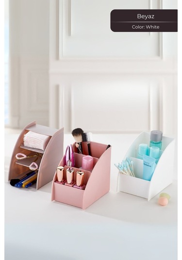 Lüks Makeup Ruj, Rimel, Oje Düzenleyici Organizer, Ruj Standı, Beyaz Çok Renkli