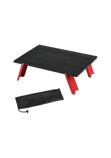 Novahub Ultra Hafif Alüminyum Katlanır Masa Katı Yapı Güçlü Yük Taşıyan Yüksek Stabilite Mini Boyut Katlanabilir Plaj Masası Siyah Kırmızı Siyah - Kırmızı Siyah - Kırmızı