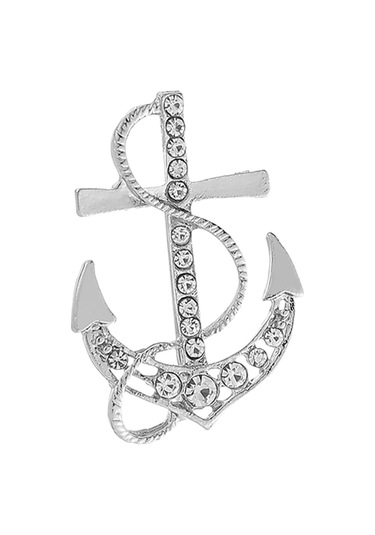 Homyl Çapa Broş Lüks Nefis Erkek Tören Aksesuarları Eşarp Dans Gümüş