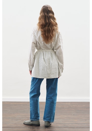 Manuka Desenli Poplin Tunik Ekru Ekru