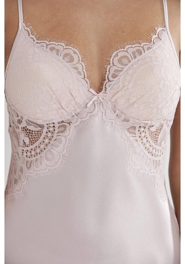 Pierre Cardin 4025 Gecelik Sabahlık Takım - Pudra Pudra